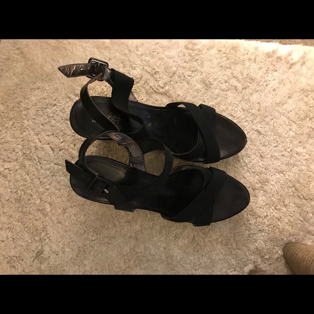 Charle by Charles David Black Espadrille Wedge